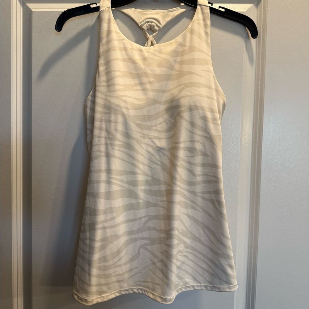 Old Navy Cream Zebra Print Workout Tank Top
